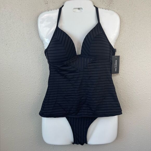 NWT Kenneth Cole Tankini Top and Matching Swim Bottoms Size S or XL